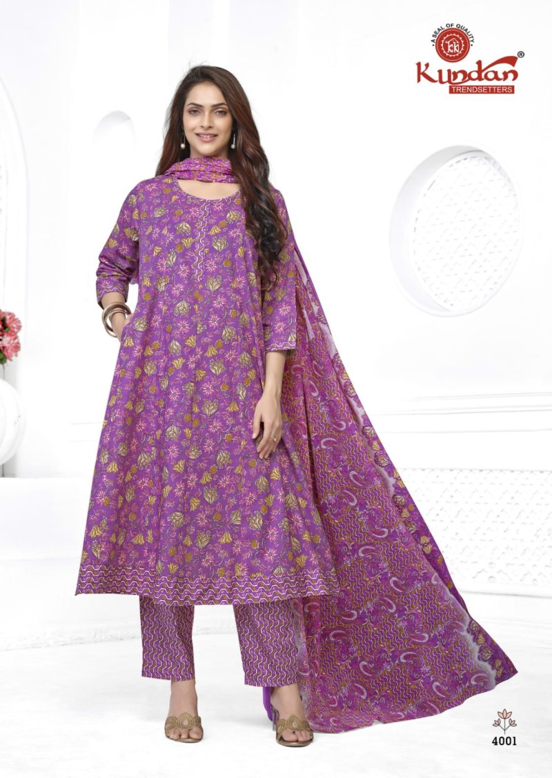 Anarkali Vol 4 By Kundan Cotton Anarkali Kurtis Set 